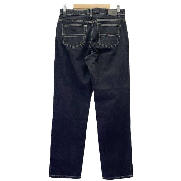 Tommy Hilfiger Vintage Y2K Black Wash Straight Leg Baggy Triple T Jeans Size 10 - Picture 2 of 11